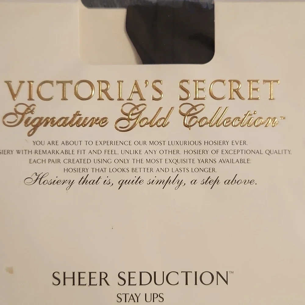 Victoria's Secret Signature Collection Sheer Seduction Stay Ups Black Sz M